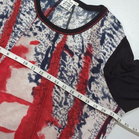 Parsley & Sage Top Womens XL Multicolor Art Blouse Black and Red Tunic - Picture 7 of 8
